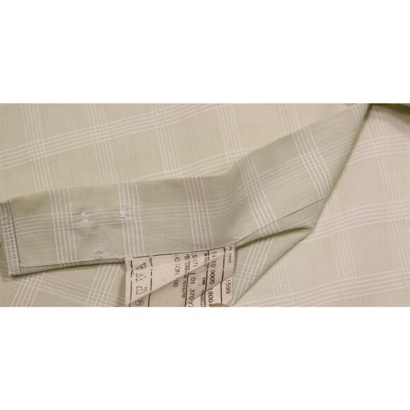 Pal Zileri Lime Green Check Plaid Cotton Dress Shirt (41) 16-34/35 - Picture 8 of 8